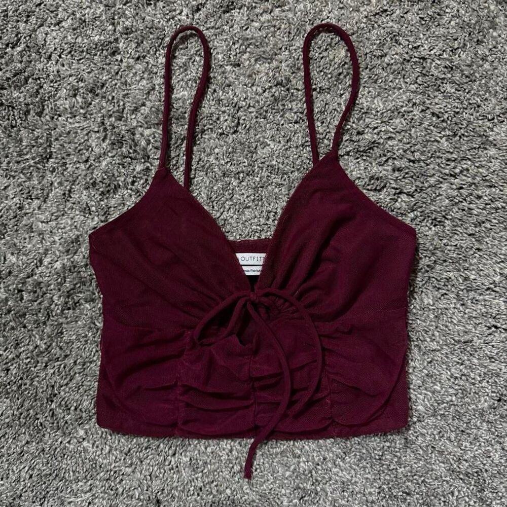 Urban-outfitters Women's Burgundy and Purple Crop-top